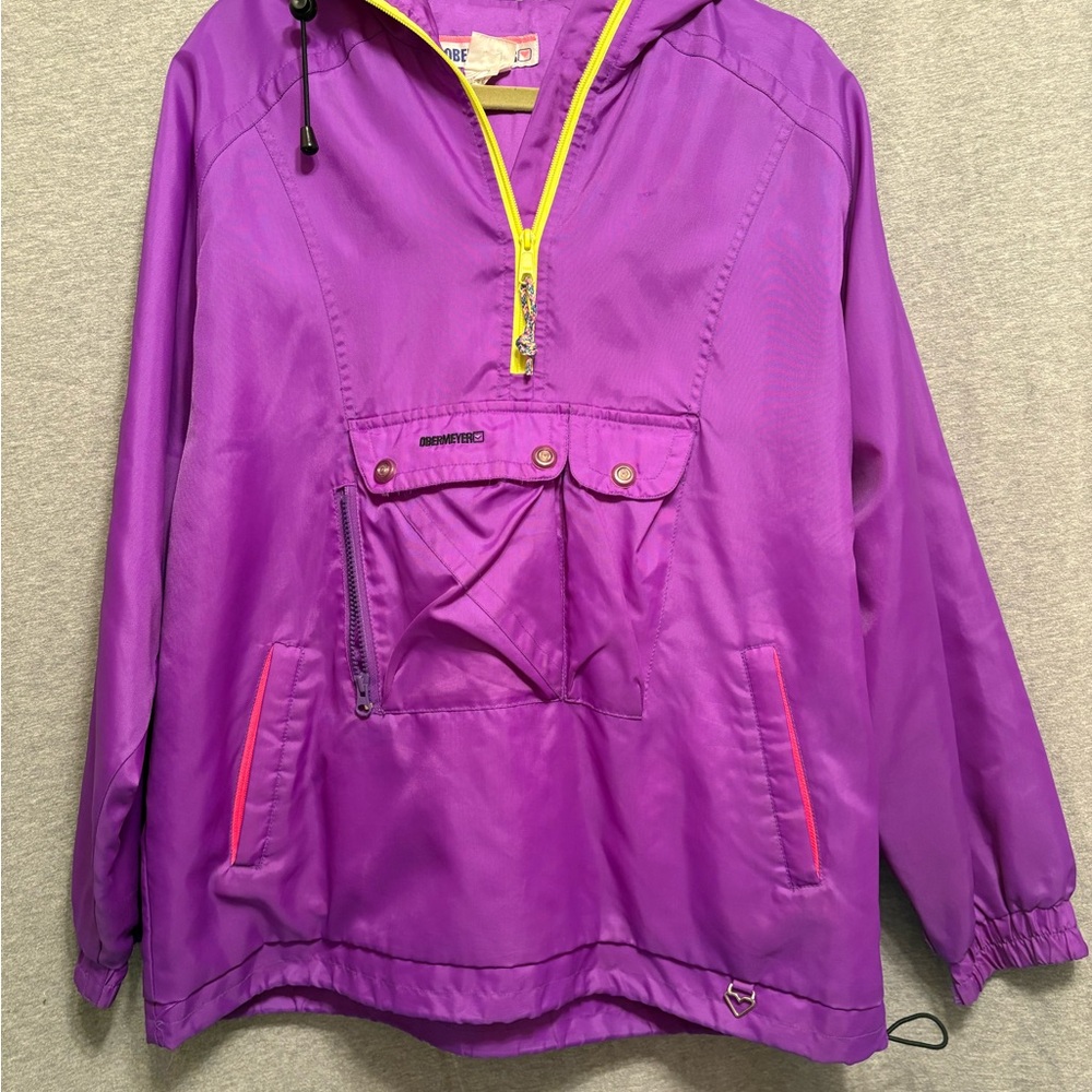 Obermeyer Violet Jacket with Neon Yellow Accents